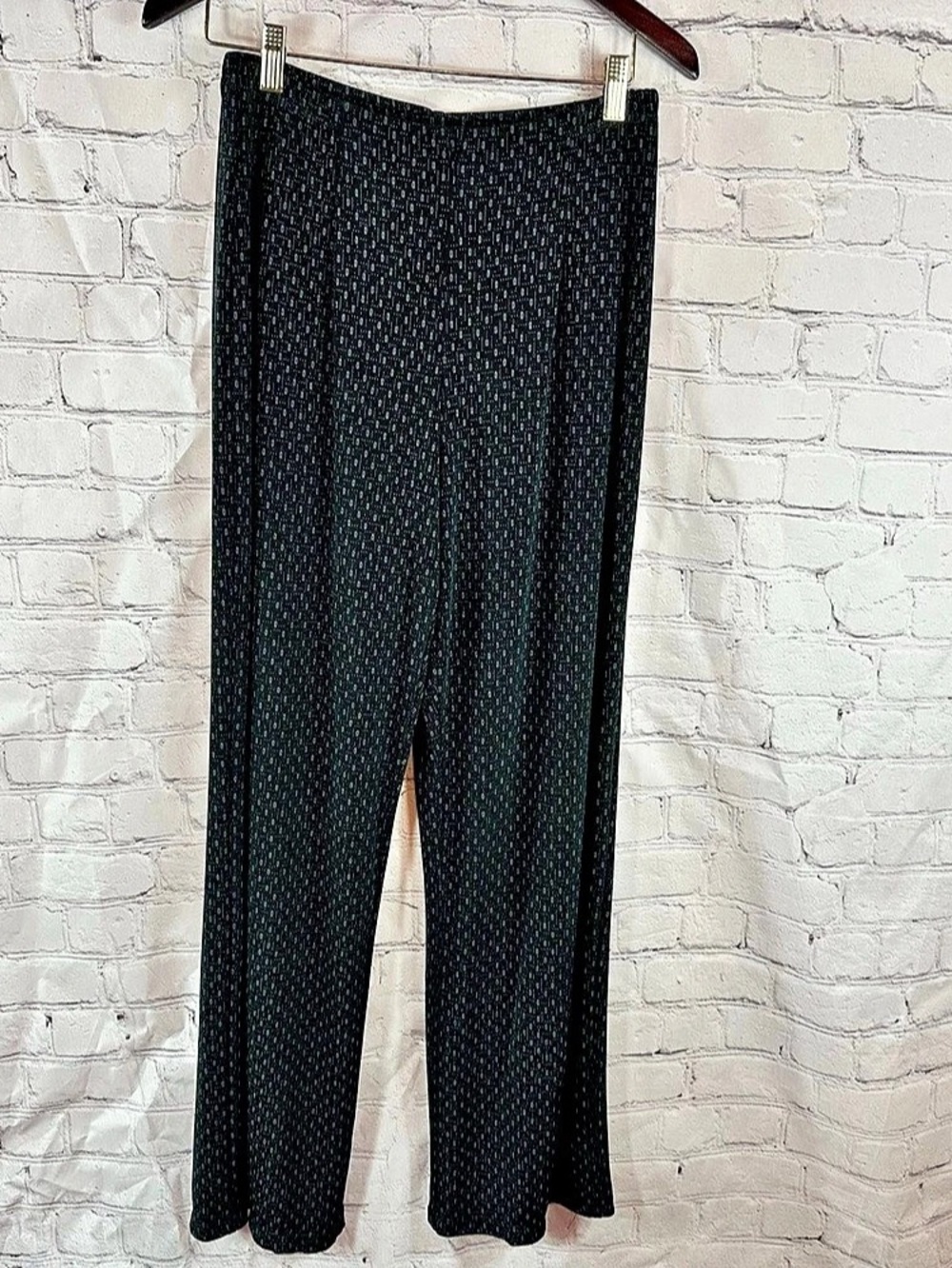 Coldwater Creek Geometric Straight Leg Pants Black Medium